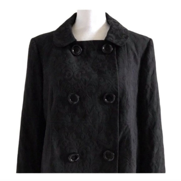 Michael Kors Jacket Womens Size 8 Black Winged Collar Crop Blazer - Picture 7 of 8